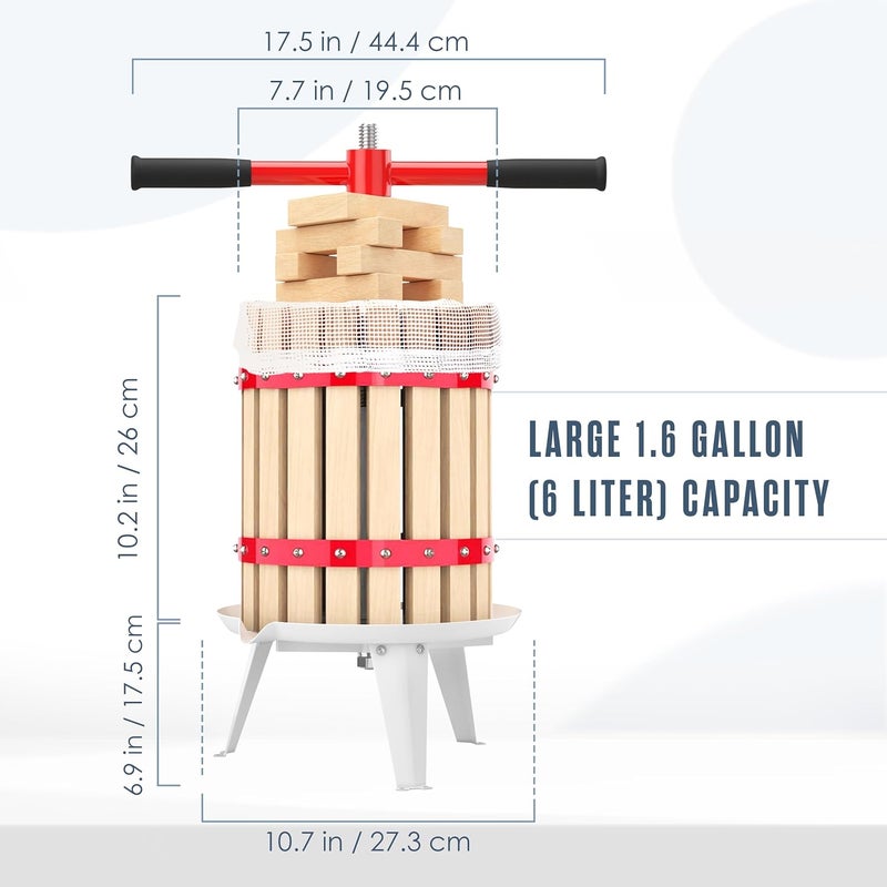 Houseables Houseables Fruit Press Cider Press Wine Press 16 Gallon Apple Press Apple Cider Press Grape Crusher Apple Press For Cider Apple Juicer Fruit Wine Press Grape Press For Wine Making  - Image 2