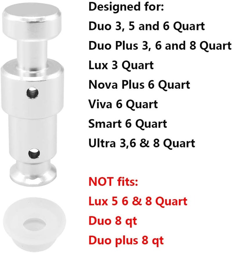 Alamic Replacement Float Valve for Instant Pot Duo 3, 5, 6 Qt, Duo Plus 3, 6 Qt, Ultra 3, 6, 8 Qt, Lux 3 Qt - 2 Float Valves 4 Silicone Caps - Image 2