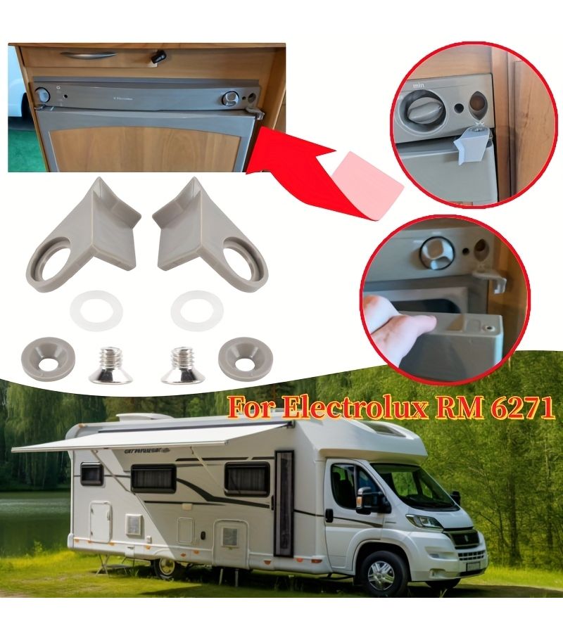 2 Sets Door Lock Catches for Caravan Refrigerators Compatible With Electrolux Models Without Battery - Image 5