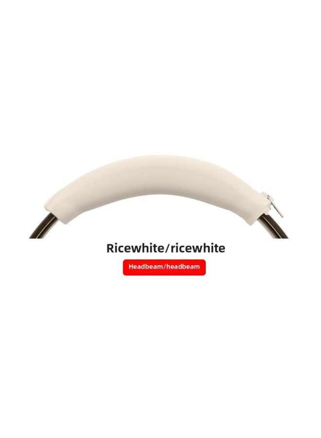Suitable For SONY SONY WH-1000XM4 Ear Cap Head Beam Cover Skeleton Silicone Earmuffs Earplugs Protective Shell-Color:Zipper Head Beam Cover Beige-Model:Sony WH-1000XM4 - Image 1