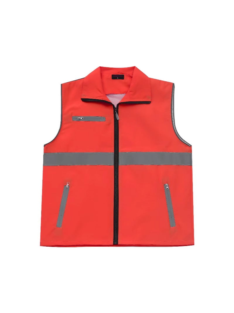 Volunteer Vest Printing Logo Work Clothes Party Member Red Vest Volunteer Advertising Printing Reflective Single Waist Double Waist Order - Image 4