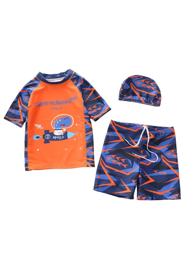 New Style Children's Swimwear Boys' Three-piece Set Swimsuit Dinosaur Shark Infant Toddler Baby Swimming Suit