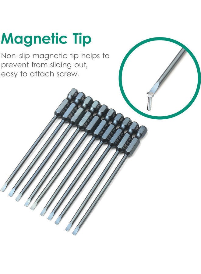 NIBEMINENT 10-Piece Slotted Screwdriver Bit Set Grey - Image 2