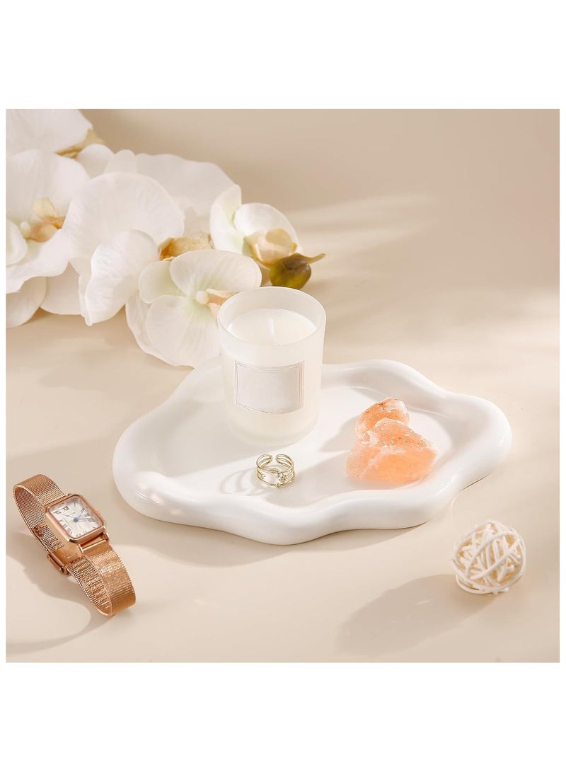 ChatGPT 说： صحن سيراميك لحفظ الإكسسوارات – طبق زخرفي بشكل غيمة لحمل المفاتيح، وحامل خواتم، وطبق مجوهرات لطيف، مثالي لتزيين الغرف بلمسة جمالية أنيقة - Image 1