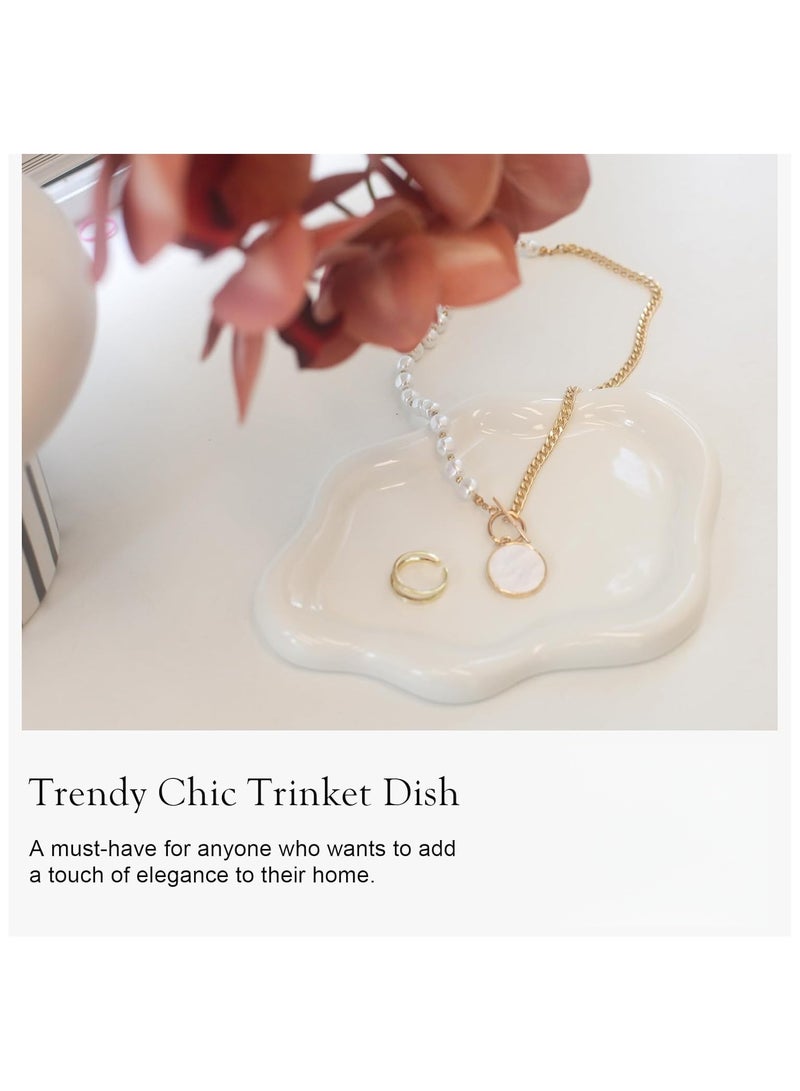 ChatGPT 说： صحن سيراميك لحفظ الإكسسوارات – طبق زخرفي بشكل غيمة لحمل المفاتيح، وحامل خواتم، وطبق مجوهرات لطيف، مثالي لتزيين الغرف بلمسة جمالية أنيقة - Image 3