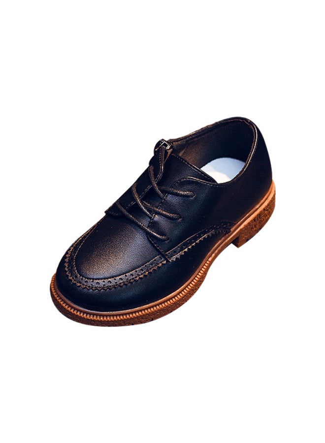 Children's Bright Leather Shoes Baby Host Performance Hollow Lace-up Children's Shoes Fashion Boys Stick Pu Leather Shoes Hair