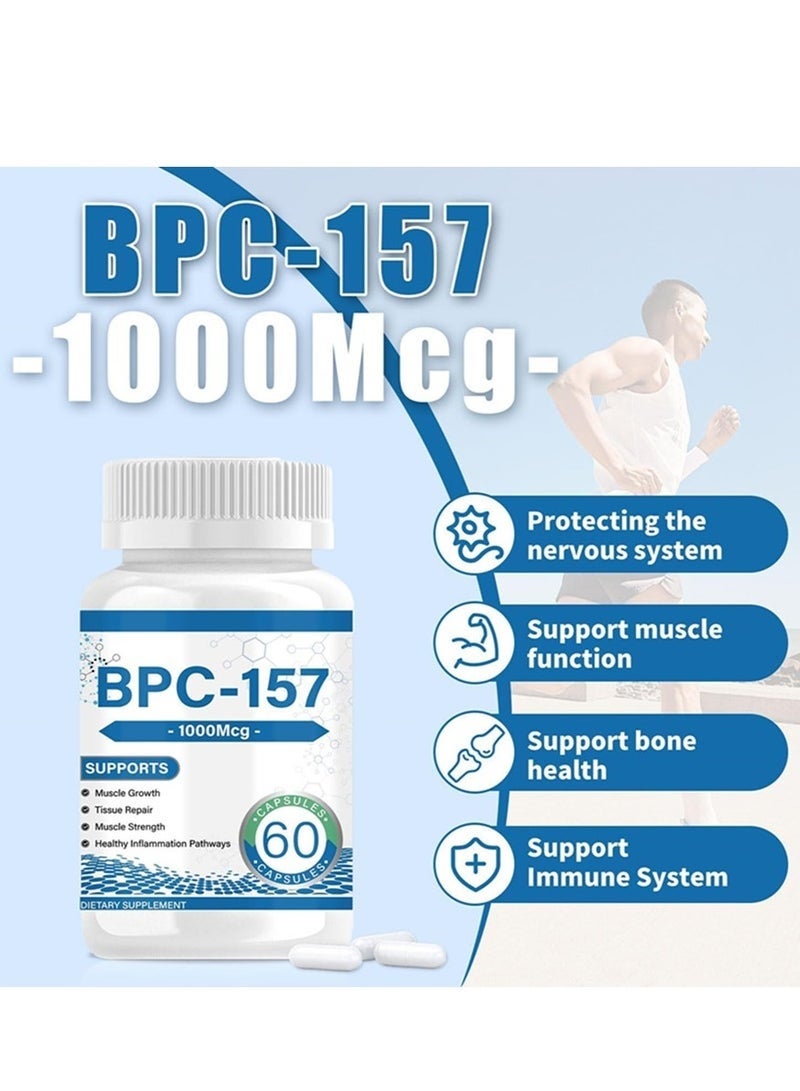 بيودي كبسولات الببتيد مع مركب حمايي جديد 157 - 1000 ميكروغرام، تدعم تعافي العضلات بعد التمارين وشفاء الأمعاء، غير مُحسّن وراثيًا وخالي من الجلوتين (60 كبسولة) - Image 2