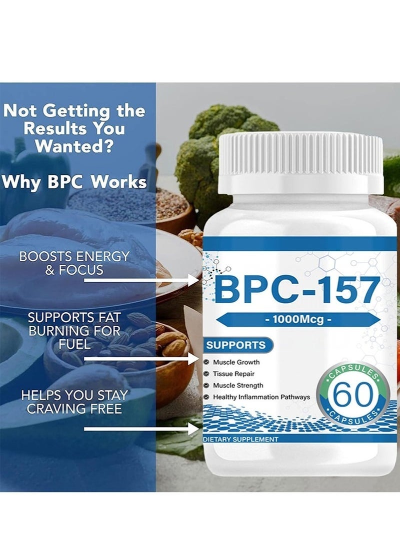بيودي كبسولات الببتيد مع مركب حمايي جديد 157 - 1000 ميكروغرام، تدعم تعافي العضلات بعد التمارين وشفاء الأمعاء، غير مُحسّن وراثيًا وخالي من الجلوتين (60 كبسولة) - Image 3