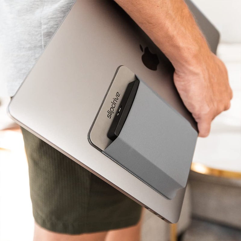 Slipdrive سليب درايف - غلاف قرص صلب محمول للكمبيوتر المحمول - قرص صلب HDD - لاصق قابل لإعادة الاستخدام - 5.5 بوصة × 4.5 بوصة - حقيبة حمل خارجية للقرص الصلب - حقيبة سفر (كبيرة، رمادية) - Image 5