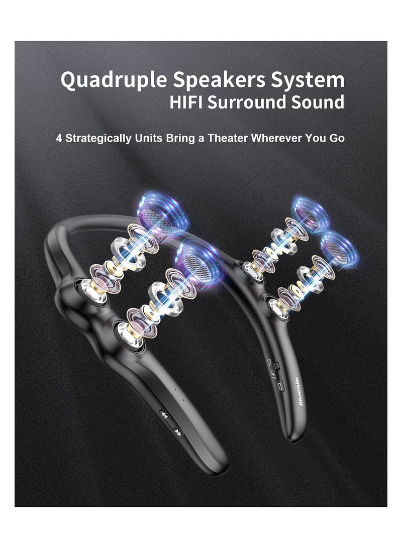 KASTWAVE Portable Neckband Bluetooth Speakers，Portable Bluetooth Speakers Wearable Wireless Speaker  3D Surround Sound Stereo Personal Sport Speaker with Mic for Home and Outdoor (Black) - Image 2