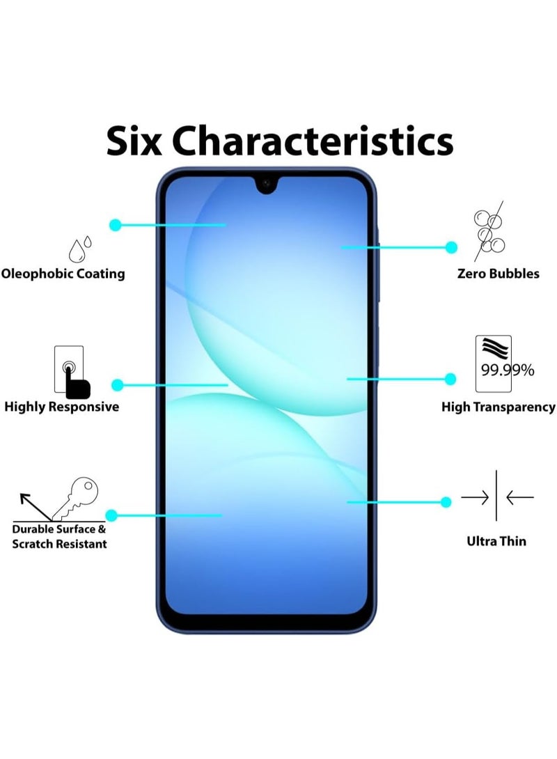 أكاليكس واقي شاشة من الزجاج المقوى لهاتف سامسونج جالاكسي A26، واقي شاشة من الزجاج المقوى بصلابة 9H ومضاد للخدش، مناسب للحافظات ومضاد للخدش لهاتف سامسونج جالاكسي A26 - Image 2