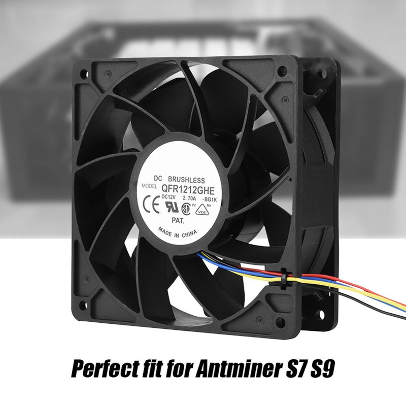 مروحة تبريد DC 12V 2.7A 6000 دورة في الدقيقة مع موصل 4 دبابيس استبدال لـ Antminer S7 S9 - Image 1