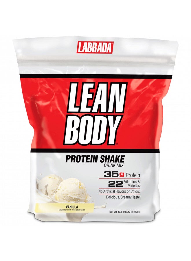 LABRADA Labrada Nutrition Lean Body Hi-Protein Meal Replacement Shake, Vanilla, 2.47-Pound Tub Packaging May Vary - Image 1