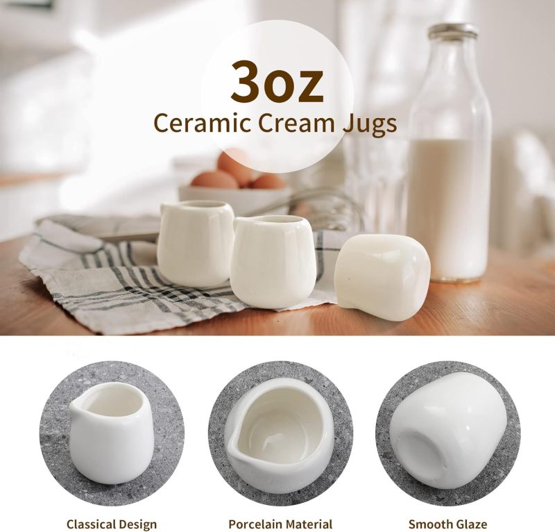 Mini Cream Jars 2 Oz White Ceramic - Airtight Lids Small Cream Jars for Kitchen Pantry Food Storage - Image 3