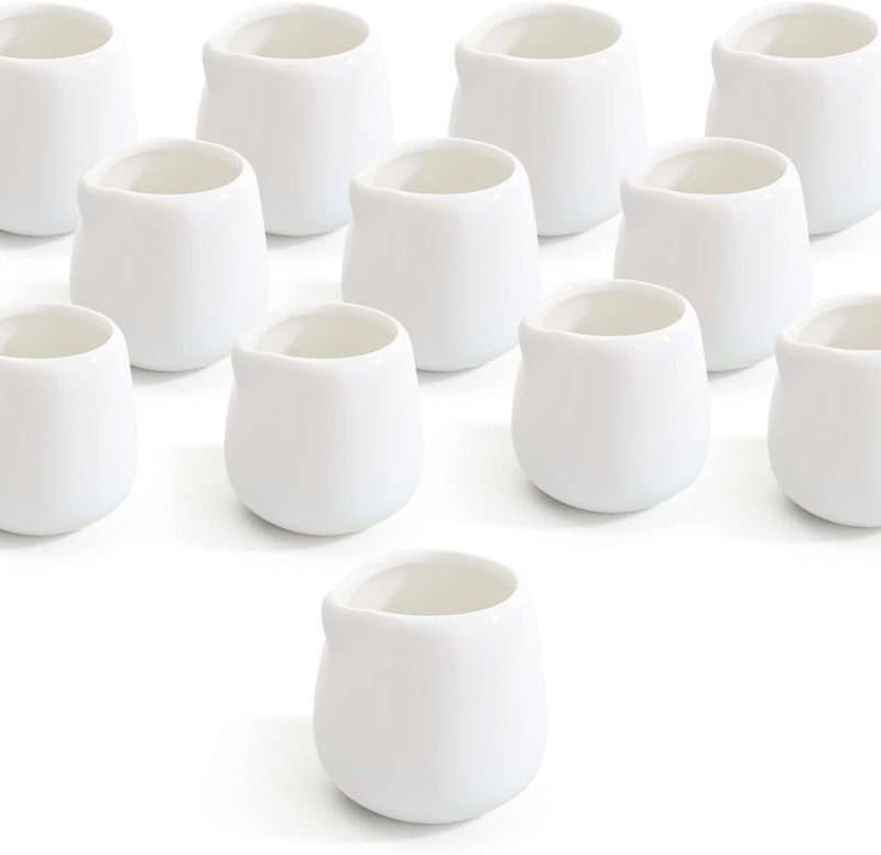 Mini Cream Jars 2 Oz White Ceramic - Airtight Lids Small Cream Jars for Kitchen Pantry Food Storage - Image 1