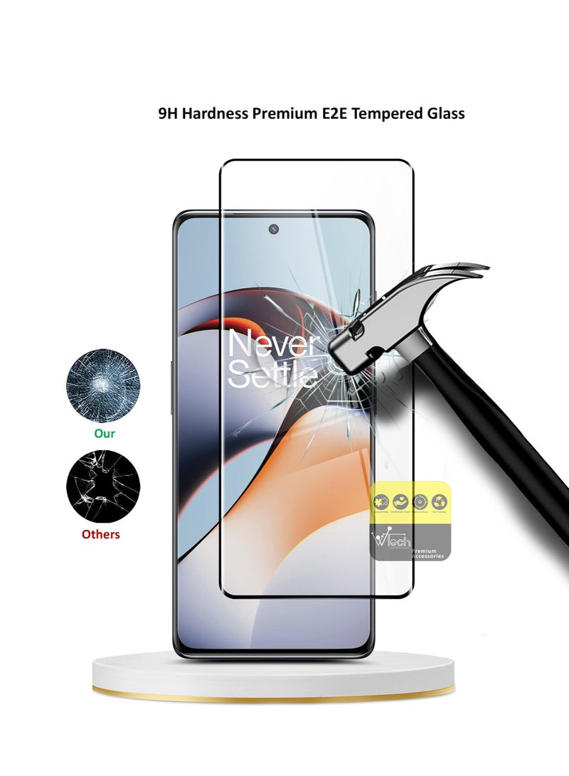 Wtech OnePlus 11R 5G 2023 Premium E2E Full Glue Full Cover Tempered Glass Screen Protector (MSGECN) - Clear/Black - Image 2