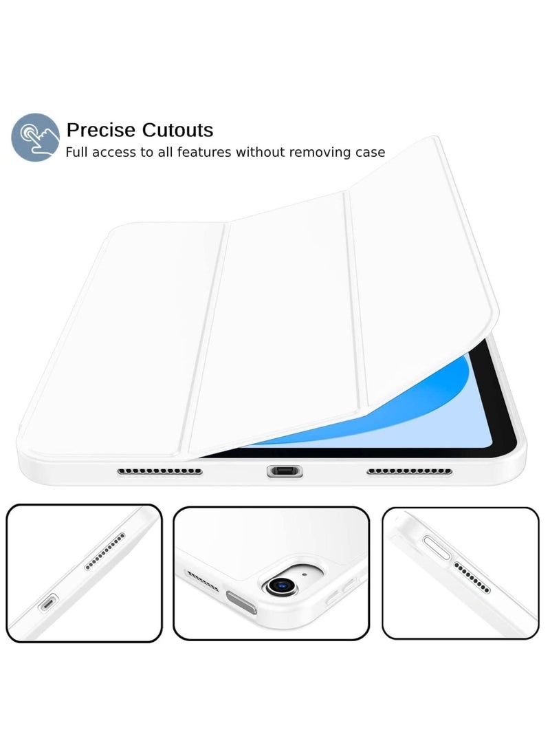Raxoom New iPad 10.9 Inch Case 2022 (10th Gen) with Pencil Holder, Trifold Stand Smart Case, Soft TPU Back, Auto Wake/Sleep - Silver - Image 4
