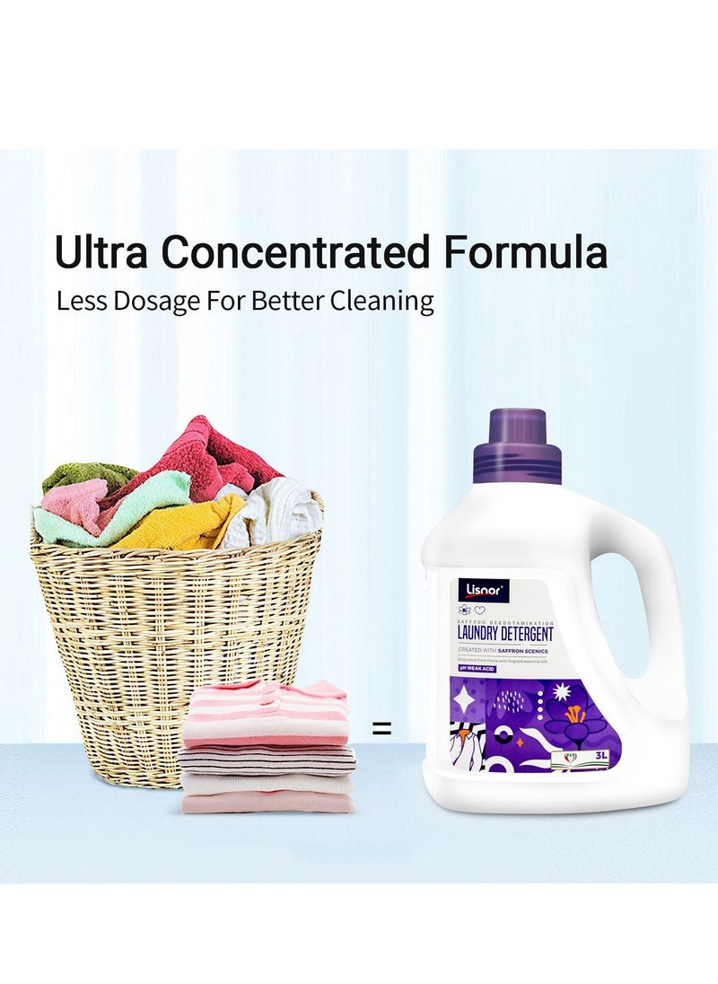Laundry Liquid Detergent Saffron Decontamination 3L. Created with Saffron Scenics Originated from Persia with Fragrant Essential Oils.