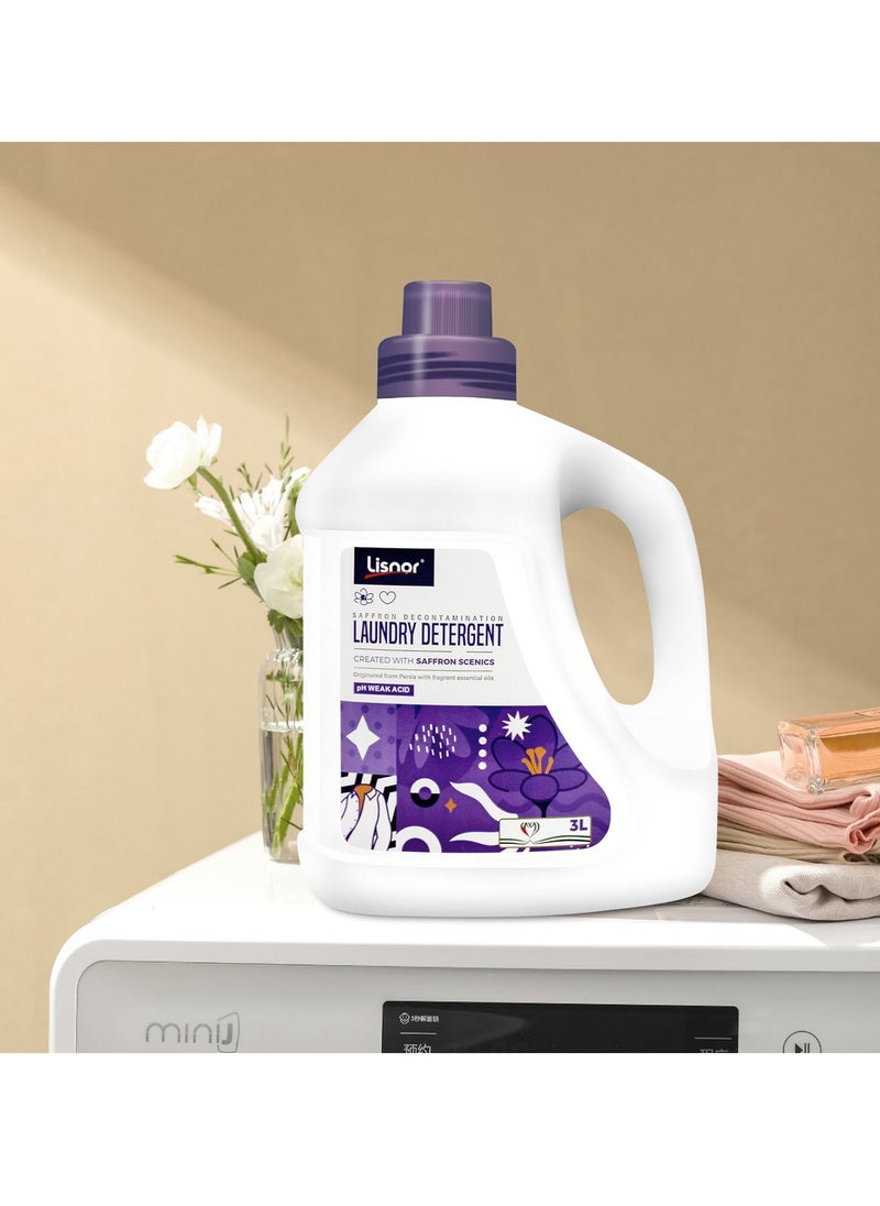Laundry Liquid Detergent Saffron Decontamination 3L. Created with Saffron Scenics Originated from Persia with Fragrant Essential Oils.