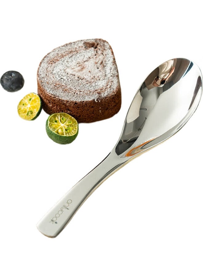 Onlycook 316L Stainless Steel Soup Spoons, Thick Household Serving Spoons And Rice Spoons, Tableware, Set Of Two - Image 3