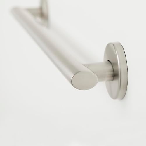 Seachrome 12" Coronado Decorative Oval Wall Mount Grab Bar, 1 ½" Diameter, Concealed Flanges, ADA Compliant, Satin Finish - Image 5