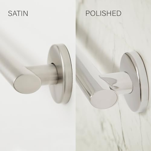 Seachrome 12" Coronado Decorative Oval Wall Mount Grab Bar, 1 ½" Diameter, Concealed Flanges, ADA Compliant, Satin Finish - Image 3