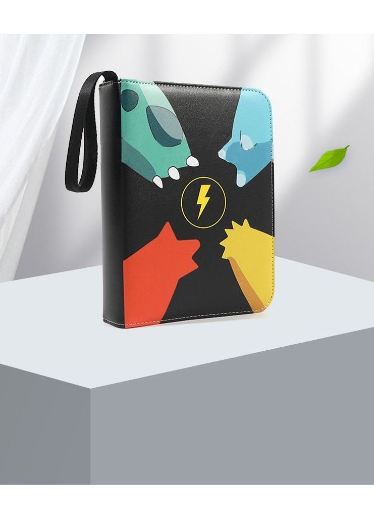 fashionhome Pokemon Card Binder Holder Manned Pokemon Card Carrying Case Portable Trading Card Holder Favourites Album Holder Holds 400 Cards Including 50 Removable Sheets and 4 Pockets  - Image 2