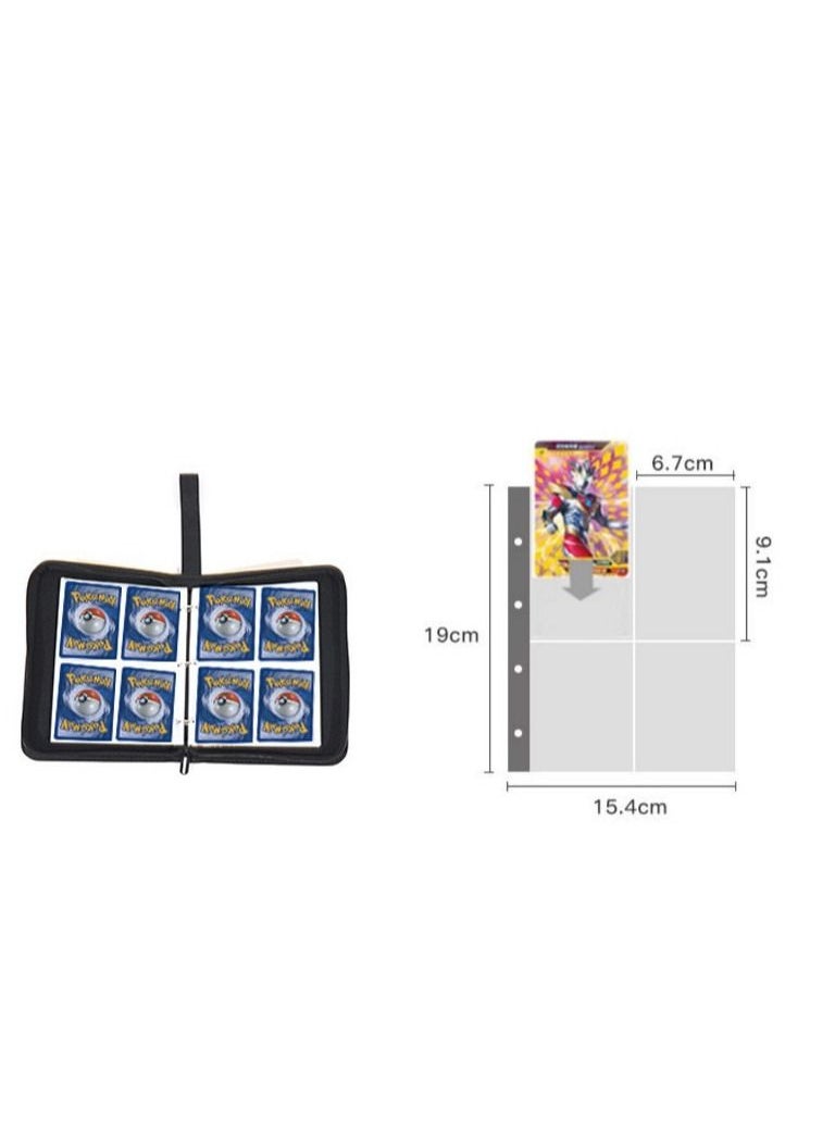 fashionhome Pokemon Card Binder Holder Manned Pokemon Card Carrying Case Portable Trading Card Holder Favourites Album Holder Holds 400 Cards Including 50 Removable Sheets and 4 Pockets  - Image 3