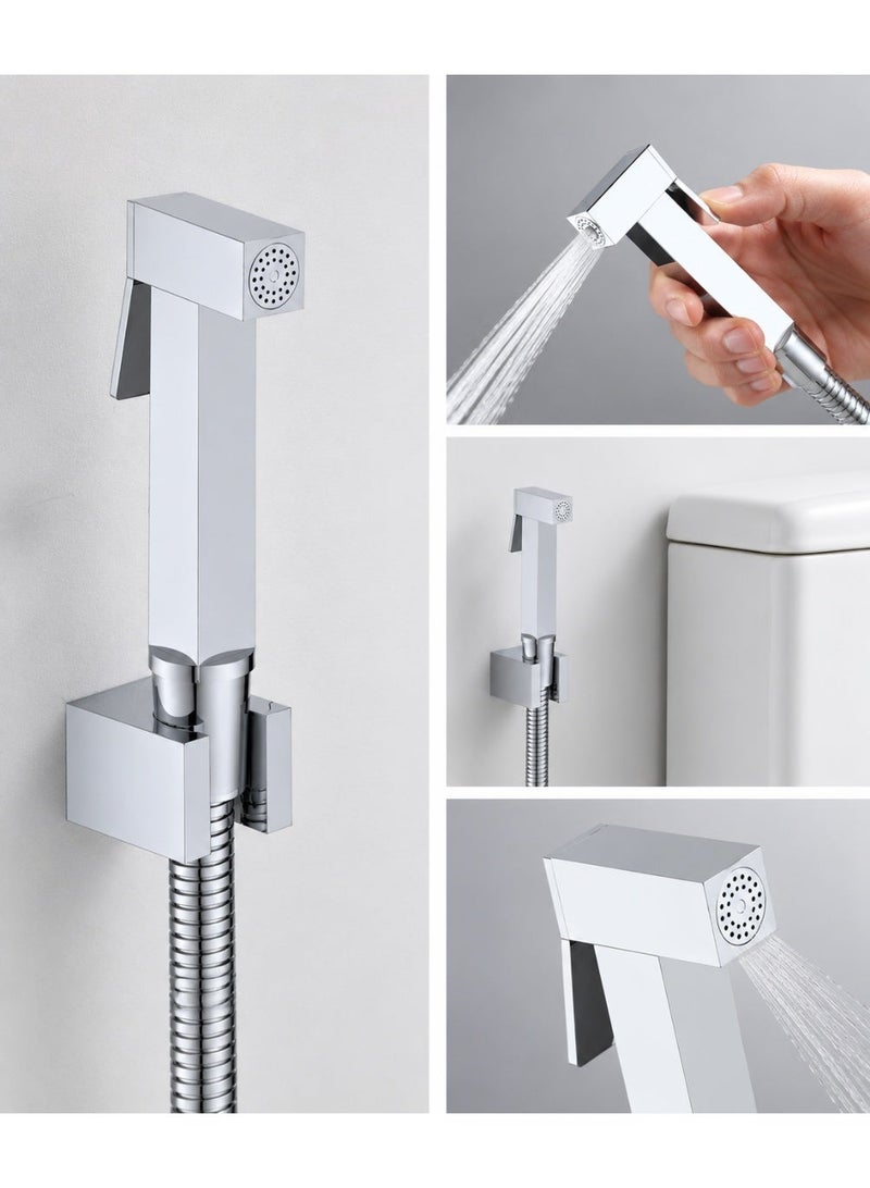 Rona Chrome Shattaf Bidet Spray Set Handheld Toilet Bidet Sprayer Bathroom Hygienic Cleaning Kit - Image 2