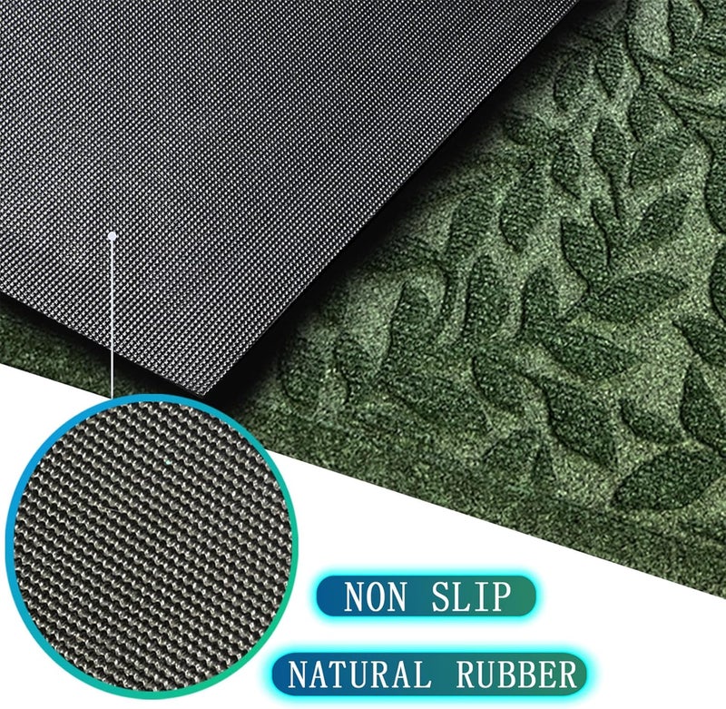 Bulijojo Indoor and Outdoor Entrance Door Mat - Durable - Heavy Duty - Natural Rubber - Non-Slip - Easy to Clean - 17x30 inches - Image 2