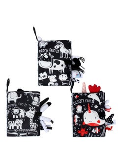 Generic Baby Tail Cloth Book Toy Book Tearable Baby Cloth Book Ringing Paper Enlightenment Book Black And White-Color:The Whale-Specifications:OPP  - Image 2