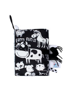 Generic Baby Tail Cloth Book Toy Book Tearable Baby Cloth Book Ringing Paper Enlightenment Book Black And White-Color:The Whale-Specifications:OPP  - Image 5