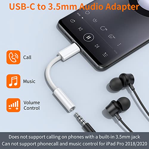 JXMOX USB Type C to 3.5mm Female Headphone Jack Adapter (2-Pack), USB C to Aux Audio Dongle Cable Cord for iPhone 17 Air 16 15 Pro Max, Samsung Galaxy S23 S24 S25 Ultra, iPad Pro, MacBook, Pixel 9 8 - Image 2