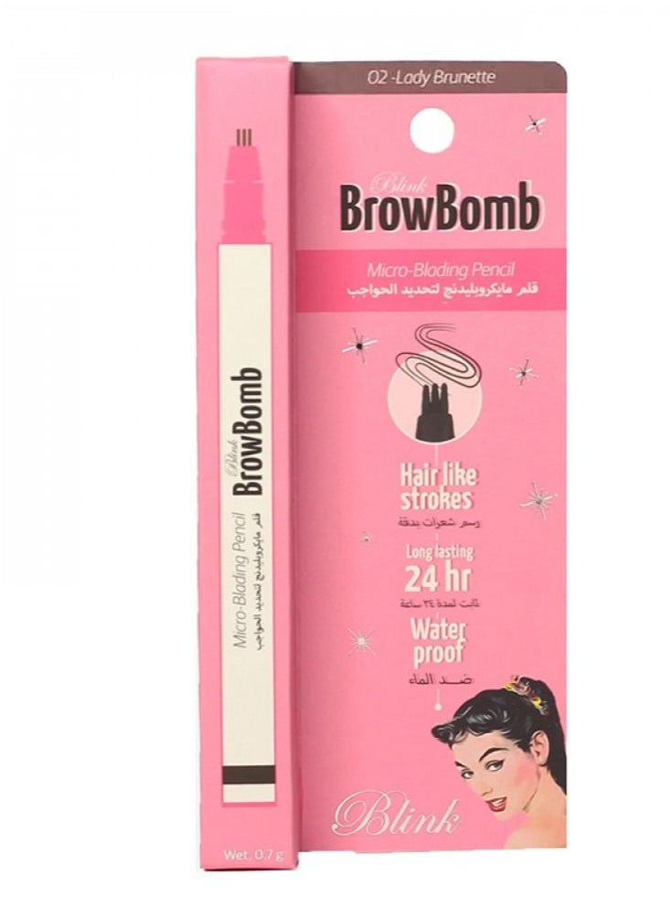 Blink - Blink Brow Bomb Micro-Blading Pencil 02 Lady Brunette 0.07g - Image 1