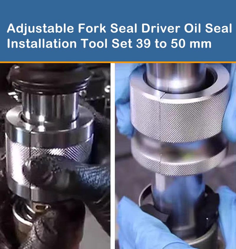 WINTOWIN Universal Adjustable Motorcycle Fork Seal Driver Tool (39mm-50mm), Split Design Fork Seal Installer Compatible with Harley Davidson Suzuki Kawasaki Yamaha Honda Dirt Bikes - Image 5