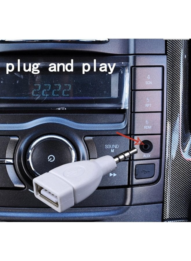 Car mounted 3.5mm plug converter aux to USB data cable car audio aux audio MP3 adapter - Image 2