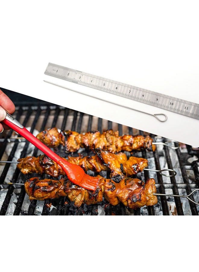 HONSHEN 30 Pack 10 Inch Metal Barbecue Skewers, Stainless Steel BBQ Skewers, Shish Kebab Kabob Skewers (BBQ 10Inch-30p) - Image 5