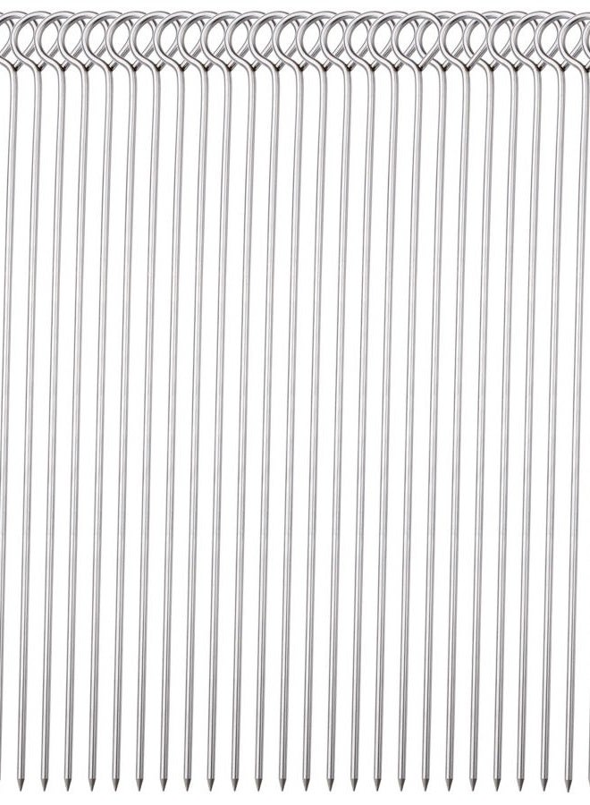 HONSHEN 30 Pack 10 Inch Metal Barbecue Skewers, Stainless Steel BBQ Skewers, Shish Kebab Kabob Skewers (BBQ 10Inch-30p) - Image 1