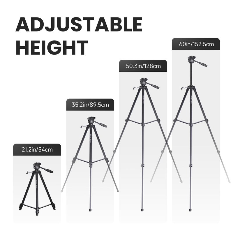 DOVOH Heavy Duty Tripod for Laser Level, Adjustable Height for Camera with Bubble Level 1/4"-20 Screw Mount, DH151 - Image 2