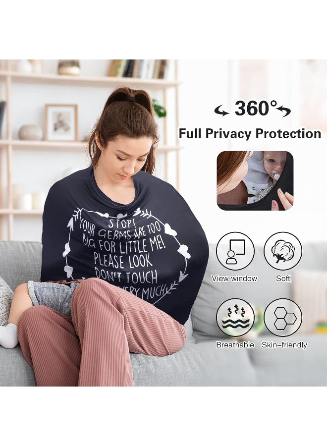 Metplus أغطية مقاعد السيارة للأطفال، غطاء للرضاعة الطبيعية، غطاء مقعد السيارة للأطفال، غطاء ناعم ومرن لحامل الأطفال لعربة الأطفال وكراسي الطعام وعربات التسوق، هدية استحمام للمولود الجديد - لافتة عدم اللمس - Image 3