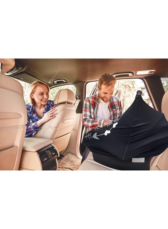 Metplus أغطية مقاعد السيارة للأطفال، غطاء للرضاعة الطبيعية، غطاء مقعد السيارة للأطفال، غطاء ناعم ومرن لحامل الأطفال لعربة الأطفال وكراسي الطعام وعربات التسوق، هدية استحمام للمولود الجديد - لافتة عدم اللمس - Image 5