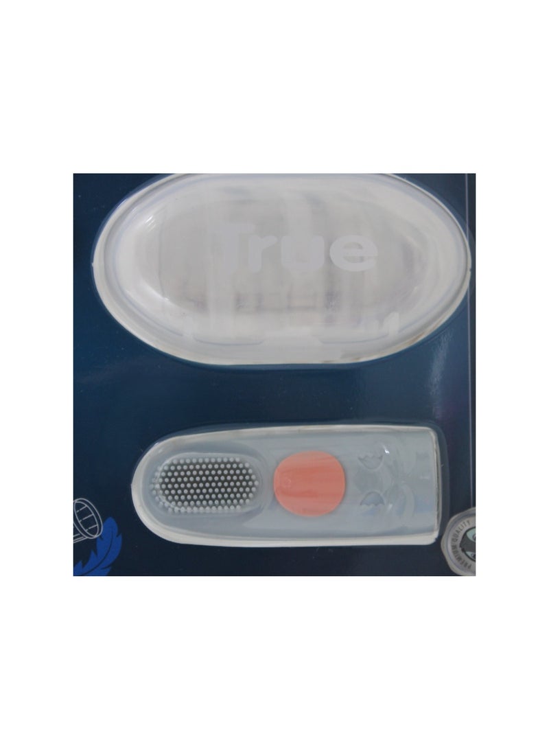 ترو فرشاة أسنان سيليكونية ذهبية حقيقية للأصابع مع حافظة - رمادي - Image 3