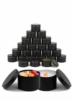 24 Pcs Candle Tins for Making Candles Bulk, 8 oz Jars, Tin Jars