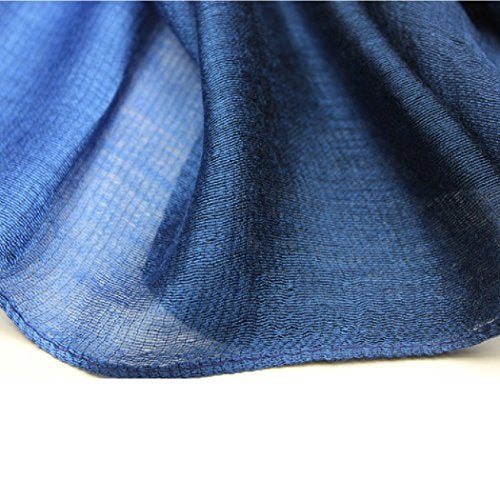 SNUG STAR Cotton Silk Scarf Elegant Soft Wraps Color Shade Scarves for Women (Royal blue) - Image 4