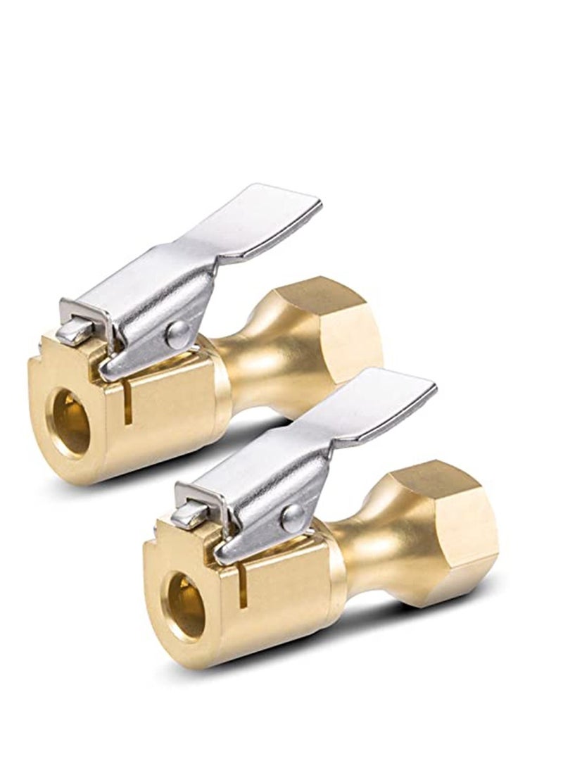 SYOSI Air Chuck Durable, Convenient use, Twist-on Tire Chuck Clip-on Air Chuck, Heavy Duty Closed Flow Lock on Tire Chuck with Clip for Inflator Gauge Compressor Accessories, Yellow - Image 1