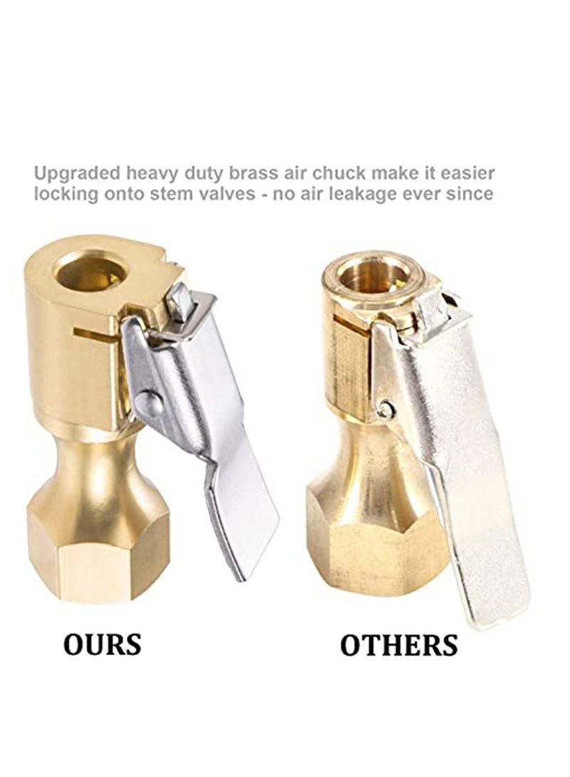 SYOSI Air Chuck Durable, Convenient use, Twist-on Tire Chuck Clip-on Air Chuck, Heavy Duty Closed Flow Lock on Tire Chuck with Clip for Inflator Gauge Compressor Accessories, Yellow - Image 5