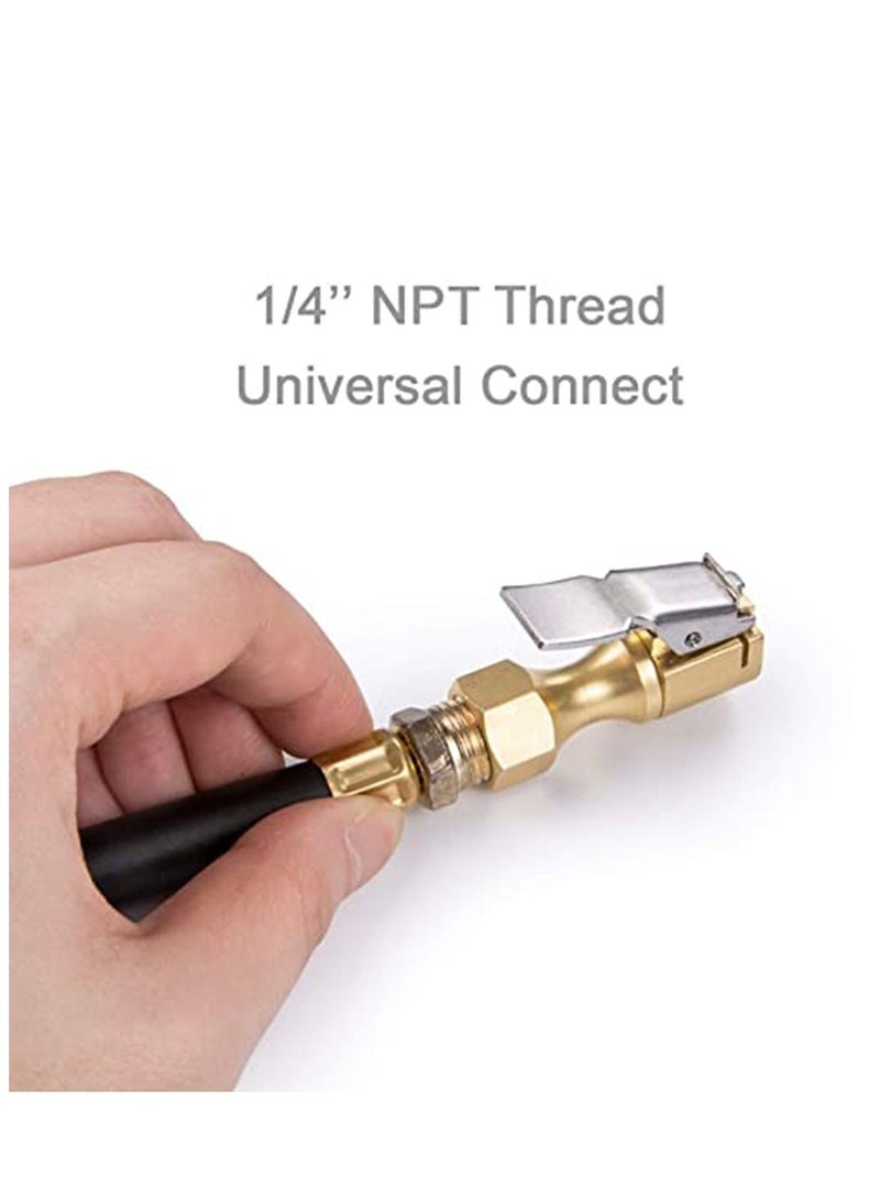 SYOSI Air Chuck Durable, Convenient use, Twist-on Tire Chuck Clip-on Air Chuck, Heavy Duty Closed Flow Lock on Tire Chuck with Clip for Inflator Gauge Compressor Accessories, Yellow - Image 3