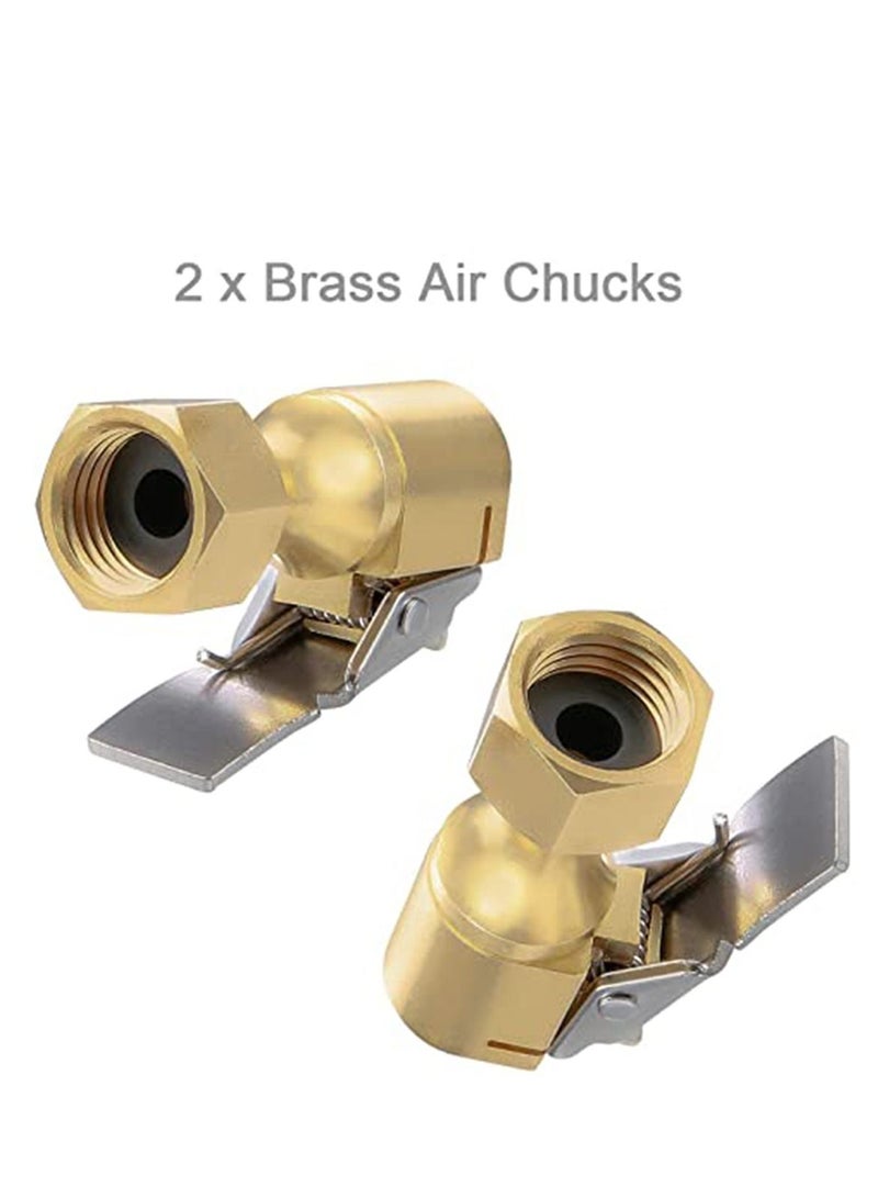 SYOSI Air Chuck Durable, Convenient use, Twist-on Tire Chuck Clip-on Air Chuck, Heavy Duty Closed Flow Lock on Tire Chuck with Clip for Inflator Gauge Compressor Accessories, Yellow - Image 2
