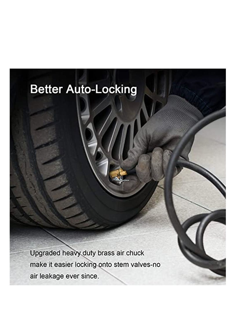 SYOSI Air Chuck Durable, Convenient use, Twist-on Tire Chuck Clip-on Air Chuck, Heavy Duty Closed Flow Lock on Tire Chuck with Clip for Inflator Gauge Compressor Accessories, Yellow - Image 4