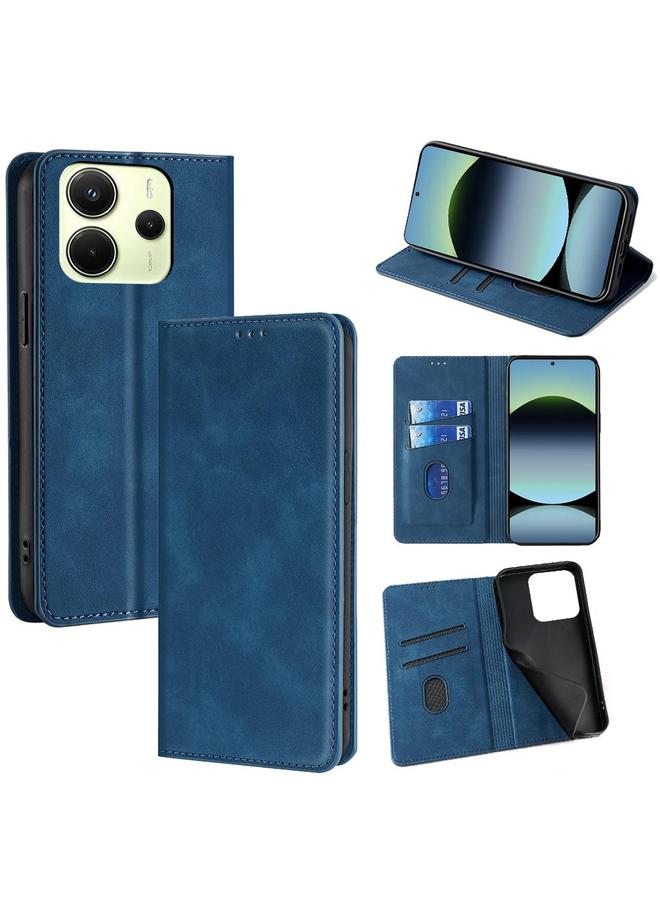 erorex Case For Redmi Note 14 4G 163.25mm Skin Feel Magnetic Leather Phone Case - Image 1